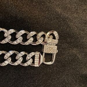 Limited Edition MELINDA MARIA 24" PAVE´ SILVER JULIAN CUBAN NECKLACE: NIB UNWORN